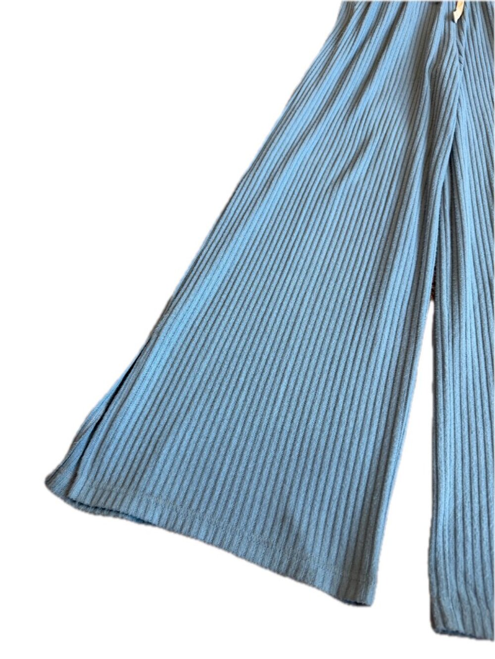 Spiritual Gangster Dusty Blue Ribbed Wide Leg Jumpsuit Racerback X-Small Women's - Picture 5 of 12